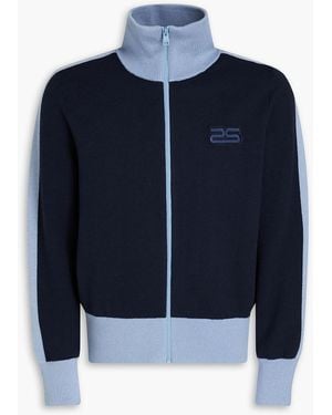 Sandro Two-tone Knitted Zip-up Jumper - Blue