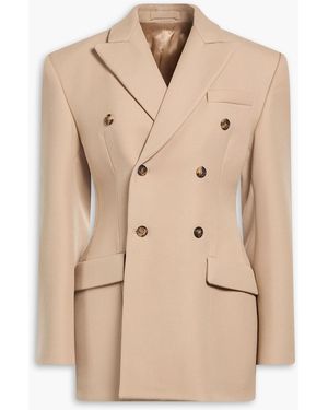 Wardrobe NYC Double-Breasted Wool Blazer - Natural