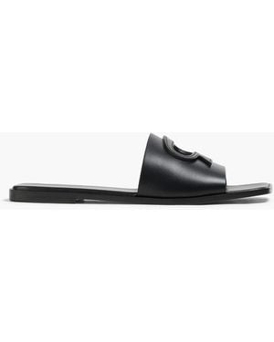 Gianvito Rossi Leather Slides - Black