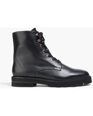 Stuart Weitzman Mila Leather Combat Boots - Black