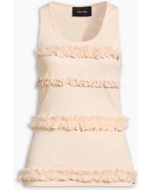 Simone Rocha Tulle-Trimmed Cotton-Jersey Tank - Natural