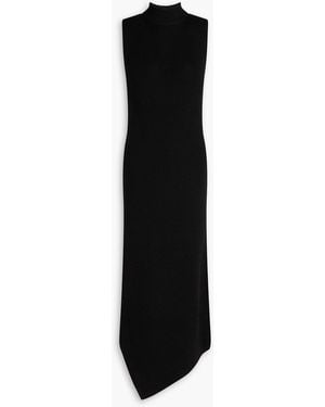 Rag & Bone Gretchin Asymmetric Ribbed Wool-Blend Dress - Black