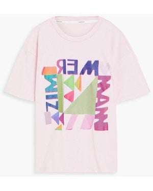 Zimmermann Logo-print Cotton-jersey T-shirt - Pink