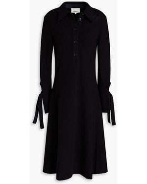 3.1 Phillip Lim Flared Cutout Wool-blend Midi Dress - Black