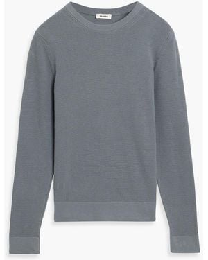 Sandro Waffle-Knit Cotton Jumper - Grey