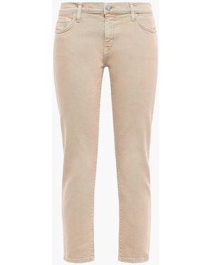 Current/Elliott Cropped Mid-rise Slim-leg Jeans - Natural
