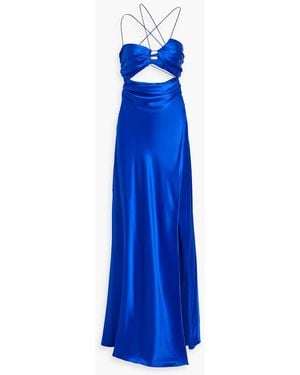 The Sei Cutout Silk-Satin Gown - Blue