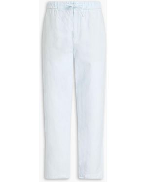 Frescobol Carioca Oscar Herringbone Lyocell, Linen And Cotton-Blend Trousers - White