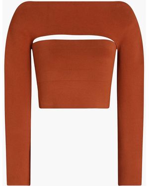 Dion Lee Convertible Cropped Stretch-ponte Top - Multicolor
