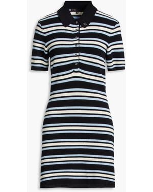 Maje Striped Cotton-Blend Mini Shirt Dress - Black