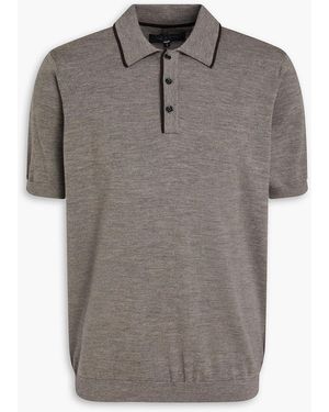 Rag & Bone Crawford Wool And Cashmere-Blend Polo Shirt - Grey