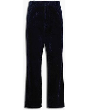 Acne Studios Zip-detailed Cotton-blend Velvet Trousers - Blue