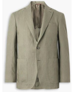 Canali Linen Suit Jacket - Green