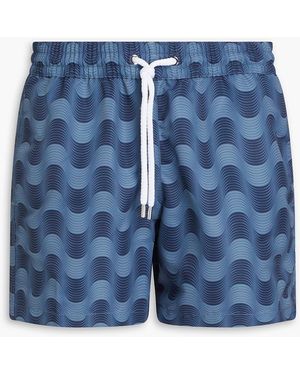 Frescobol Carioca Copa Short-length Printed Swim Shorts - Blue