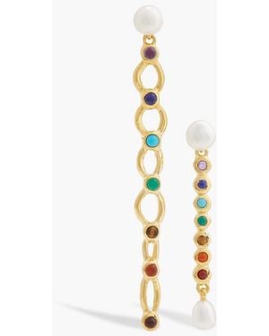 Pamela Love Plated, Stone And Pearl Earrings - White