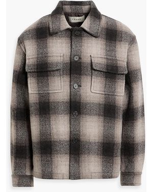 FRAME Checked Padded Wool-Blend Overshirt - Grey