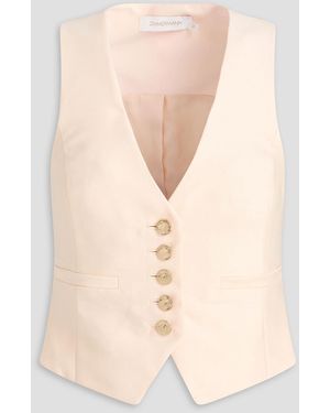 Zimmermann Wool And Silk-blend Vest - Natural