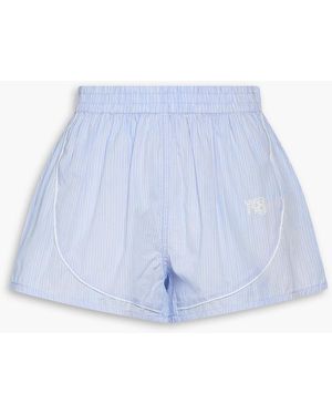 T By Alexander Wang Striped Cotton Shorts - Blue