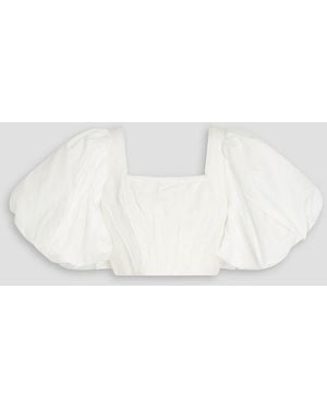 Aje. Luna Cropped Linen-blend Top - White