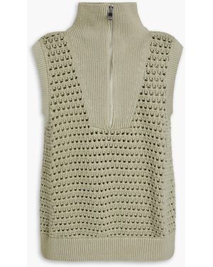 Varley Pointelle-knit Cotton Vest - Green