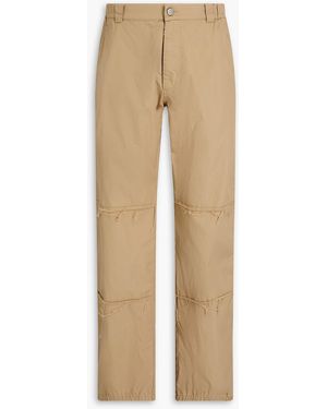 MM6 by Maison Margiela Frayed Cotton-poplin Pants - Natural