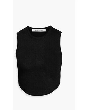1017 ALYX 9SM Capulet Leather-Trimmed Cropped Knitted Top - Black