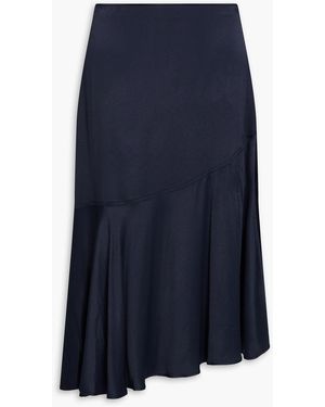 Wales Bonner Asymmetric Satin-Crepe Midi Skirt - Blue