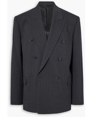 Acne Studios Jarvel Double-Breasted Pinstriped Wool-Blend Suit Jacket - Black