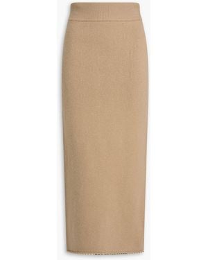 TOTEME Chain-embellished Wool-blend Midi Skirt - Natural