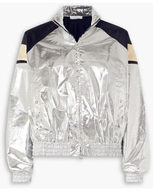 Rabanne Satin-trimmed Coated-cotton-blend Jacket - Metallic