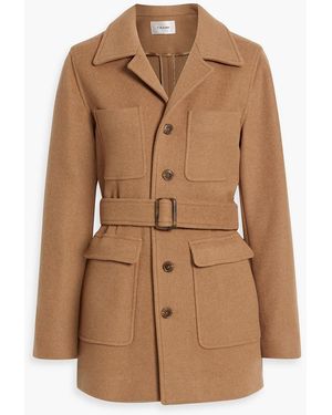 FRAME Melton jacke aus filz mit gürtel - Braun