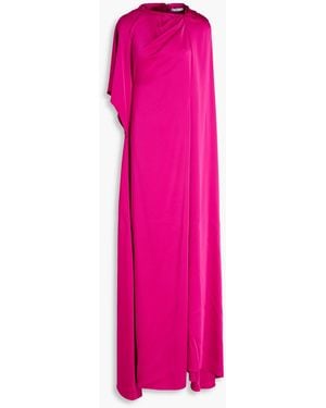 Safiyaa Reda Draped Satin-Crepe Gown - Pink