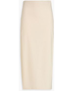 Loulou de Saison Samo Wool-Blend Twill Midi Skirt - Natural