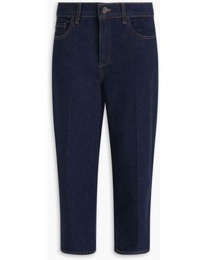 Theory Treeca Cropped High-rise Tapered Jeans - Blue