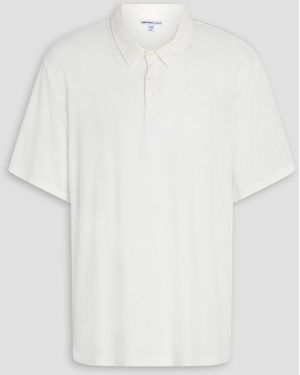 James Perse French Cotton-Terry Polo Shirt - White