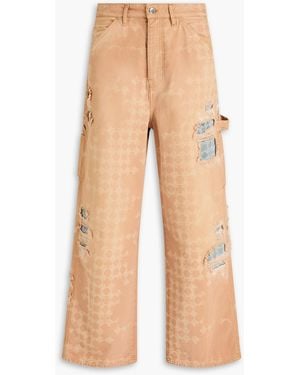 Amiri Distressed Printed Denim Jeans - Natural