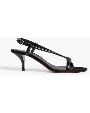 Neous Arius Glossed-Leather Slingback Sandals - Black