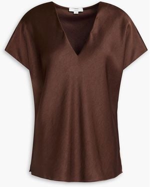 Vince Satin-crepe Top - Brown