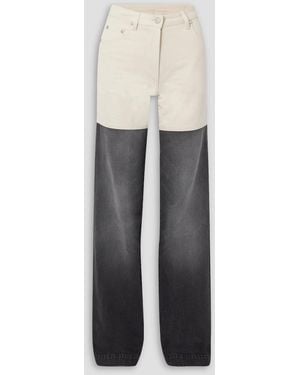 Peter Do Two-tone High-rise Straight-leg Jeans - White