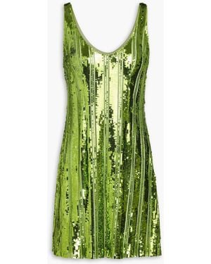 Galvan London Valletta Sequined Tulle Mini Dress - Green