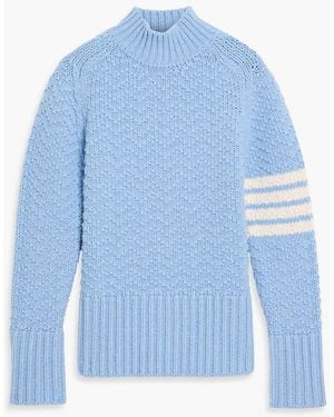 Thom Browne Striped Wool-Blend Turtleneck Sweater - Blue