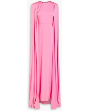 Alex Perry Bentley Cape-Effect Satin-Crepe Gown - Pink