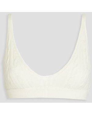 Love Stories Josey Cable-knit Wool And Cashmere-blend Triangle Bra - White