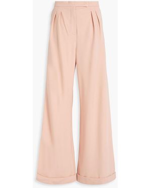 Max Mara Faraday Wool Wide-Leg Trousers - Pink
