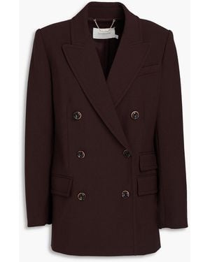 Zimmermann Double-breasted Crepe Blazer - Brown