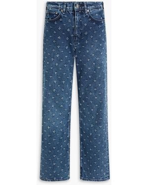 Rag & Bone Shea hoch sitzende jeans mit geradem bein in distressed-optik - Blau