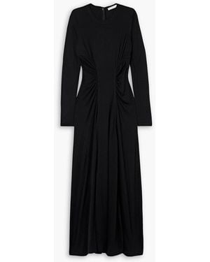 Ulla Johnson Ceryse Ruched Lyocell-Jersey Maxi Dress - Black