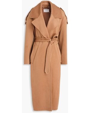 Zimmermann Belted Brushed Wool-Blend Felt Coat - Brown