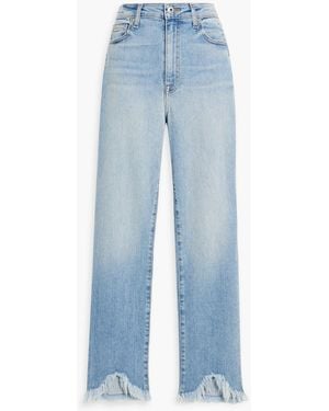 Jonathan Simkhai River Frayed High-Rise Straight-Leg Jeans - Blue