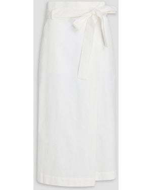 A.Emery Ven Belted Cotton-seersucker Midi Skirt - White